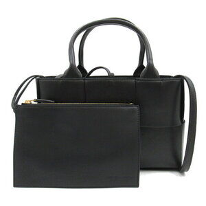 Bottega Veneta Arco Tote Shoulder Bag Lambskin Leather Black